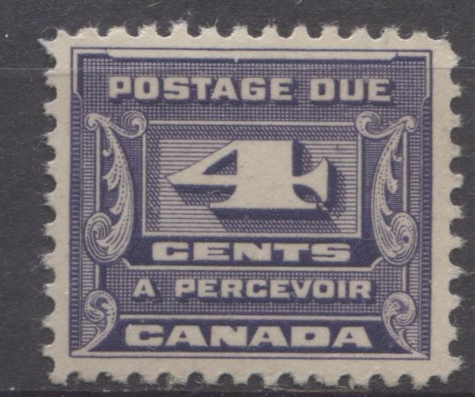 Canada #J13 (SG#D16) 4c Deep Bluish Lilac 1933-34 Third Postage Due Brownish Cream Gum VF-75 OG Brixton Chrome 