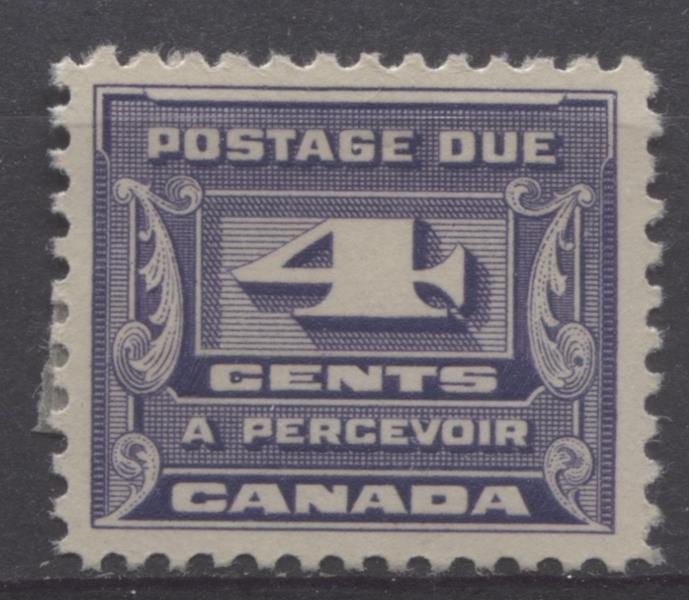 Canada #J13 (SG#D16) 4c Deep Bluish Lilac 1933-34 Third Postage Due Deep Yellowish Gum VF-75 OG Brixton Chrome 
