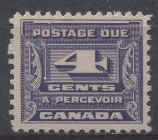 Canada #J13 (SG#D16) 4c Deep Dull Violet 1933-34 Third Postage Due Deep Cream Gum F-70 OG Brixton Chrome 