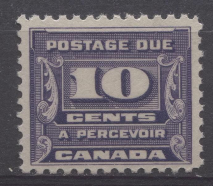 Canada #J14 (SG#D17) 10c Deep Bluish Lilac 1933-34 Third Postage Due Cream Gum VF-80 NH Brixton Chrome 