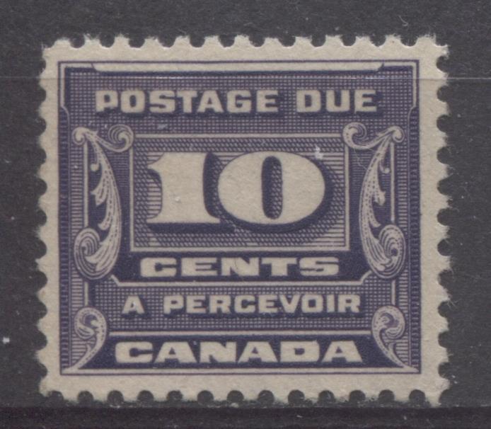 Canada #J14 (SG#D17) 10c Deep Bluish Lilac 1933-34 Third Postage Due Cream Gum VF-80 OG Brixton Chrome 