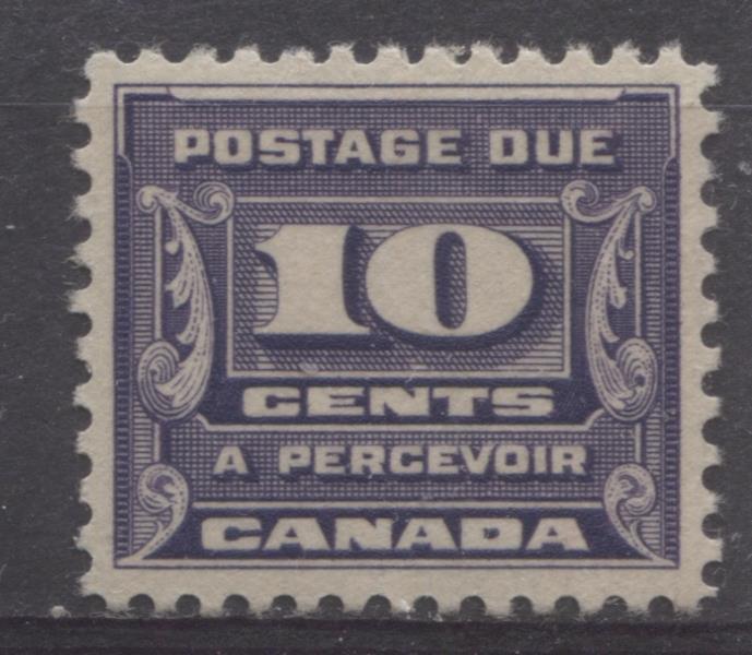 Canada #J14 (SG#D17) 10c Deep Bluish Lilac 1933-34 Third Postage Due Cream Gum VF-80 OG Brixton Chrome 