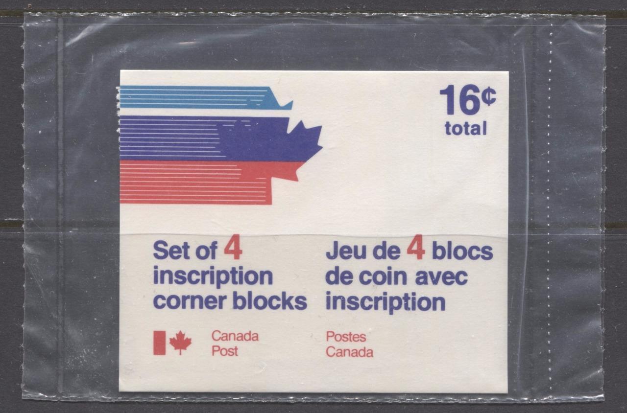 Canada #J28i (SG#D32a) 1c Carmine Red 1973 Centennial Postage Due LF Sealed Pack Of Inscription Blocks VF-80 NH Brixton Chrome 