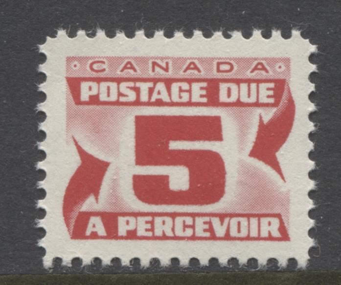 Canada #J32a (SG#D36) 5c Carmine Red 1969 Second Centennial Postage Due DF Paper VF-84 NH Brixton Chrome 