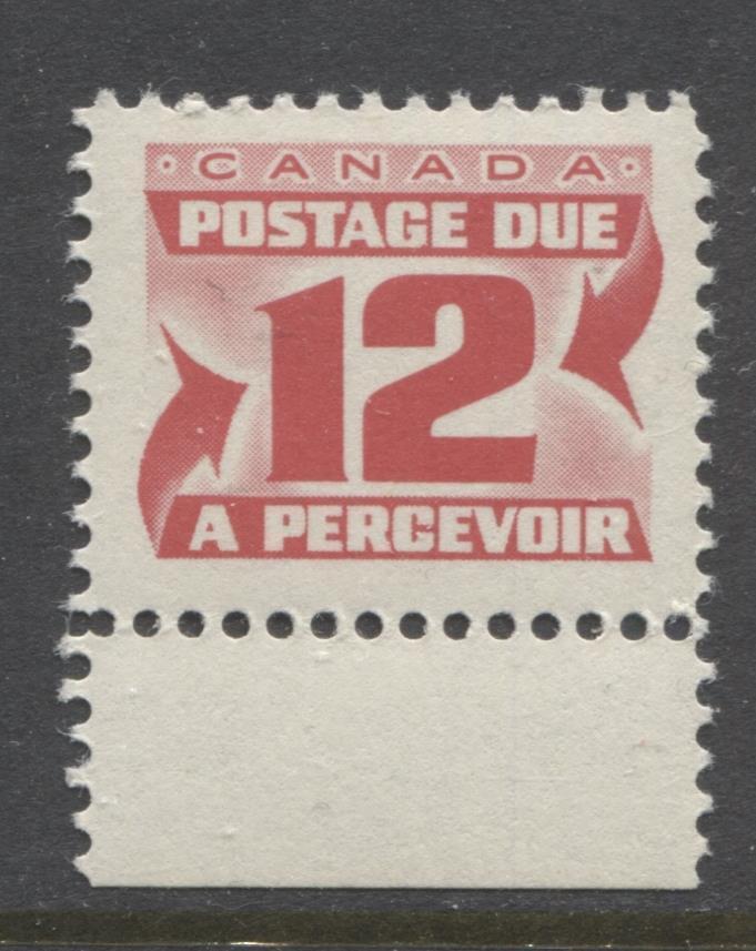 Canada #J36 (SG#D40) 12c Light Carmine Red 1969 Second Centennial Postage Due DF Paper VF-75 NH Brixton Chrome 