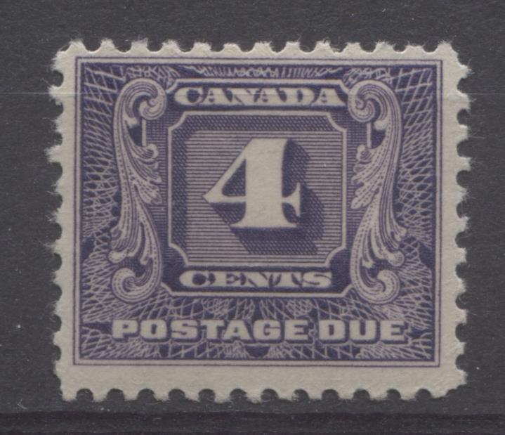 Canada #J8 (SG#D11) 4c Deep Lilac 1930-32 Second Issue Yellowish Cream Gum F-65 OG Brixton Chrome 