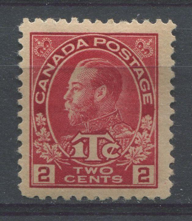 Canada #MR3 (SG#231) 2+1c Deep Bright Rose Red 1915-1916 Admiral War Tax Stamp Die 1 VF-77 OG Brixton Chrome 