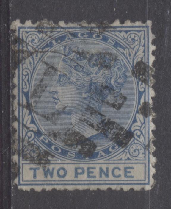 Lagos SG#2 2d Deep Blue & Prussian Blue 4th Printing Crown CC Watermark Perf.12.5 F-67 Used Brixton Chrome 