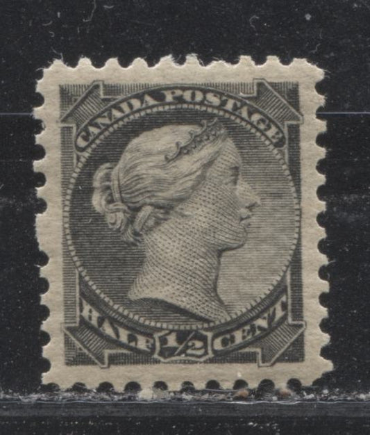 Lot 131 Canada #34i 1/2c Gray Black Queen Victoria, 1882-1897 Small Queen Issue, A VFNH Single On Horizontal Wove Paper From The Late Montreal Printing, Perf 12 x 12.1