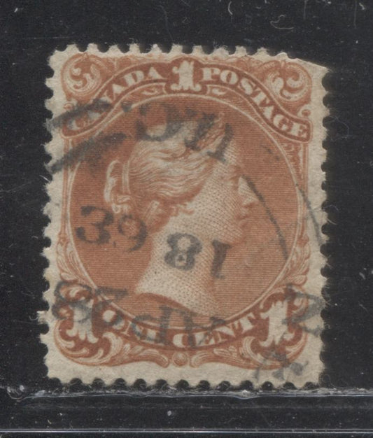 Lot 10 Canada #22b 1c Red Brown Queen Victoria, 1868-1897 Large Queen Issue, A Good Used Single On Duckworth Paper #1, An 1868 Upper Canada CDS Cancel, Sold For Cancel