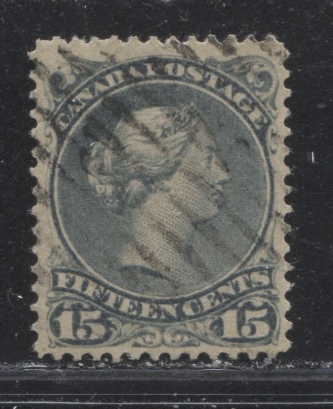Lot 103 Canada #30i 15c Slate Blue (Slate) Queen Victoria, 1868-1897 Large Queen Issue, A Very Fine Used Single On Vertical Wove Paper From The Late Montreal Printing, Perf 12.2 x 12.1
