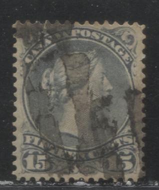 Lot 104A Canada #30i 15c Slate Gray Queen Victoria, 1868-1897 Large Queen Issue, A VF Used Example 2nd Ottawa, 12.1 x 12.2, Vertical Wove