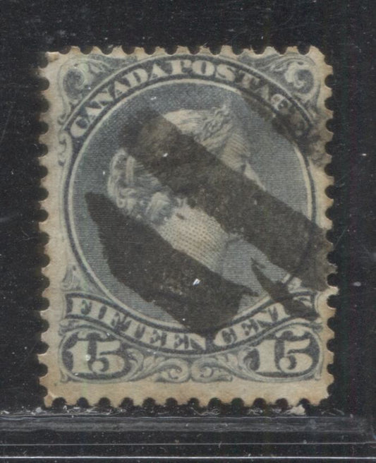 Lot 105 Canada #30i 15c Bluish Slate (Slate) Queen Victoria, 1868-1897 Large Queen Issue, A Fine Used Single On Vertical Wove Paper From The Late Montreal Printing, Perf 12 x 12.15