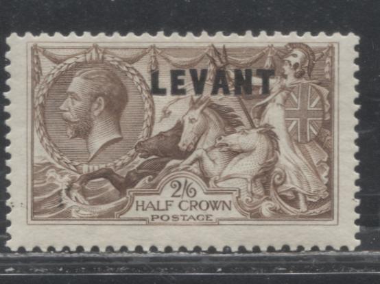 Lot 106 British Levant SG#L24 2/6d Reddish Brown King George V and Britannia, 1922-1932 Overprinted Bradbury Wilkinson Sea Horse High Value Issue, A Fine OG Example
