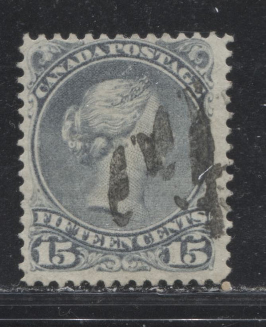 Lot 185 Canada #30i 15c Pale Bluish Slate (Slate) Queen Victoria, 1868-1897 Large Queen Issue, A Fine Used Single On Vertical Wove Paper From The Late Montreal Printing, Perf 12.2