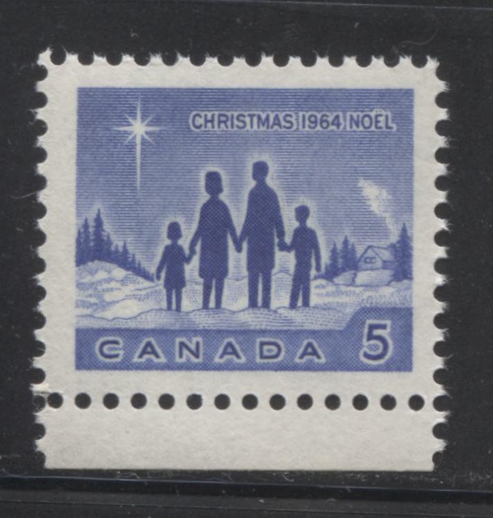 Lot 109 Canada #435ivar 5c Blue Star Of Bethlehem, 1964 Christmas Issue, A VFNH Unlisted Sheet Single On LF Paper With Aniline Ink & Smooth Dex Gum