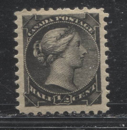Lot 114 Canada #34 1/2c Intense Black Queen Victoria, 1882-1897 Small Queen Issue, A VFOG Single On Horizontal Wove Paper From The Second Ottawa Printing, Perf 12