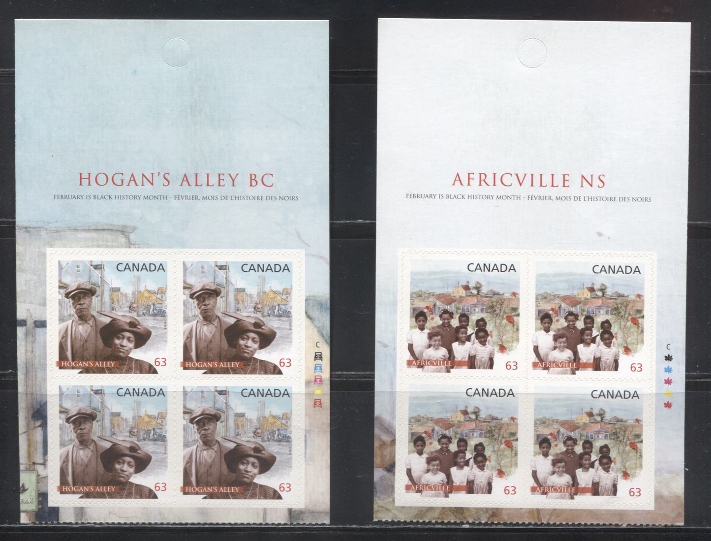 Lot 115 Canada #2702-2713 2014 Black History Month, VFNH Booklet Panes of 4 on LF TRC Paper