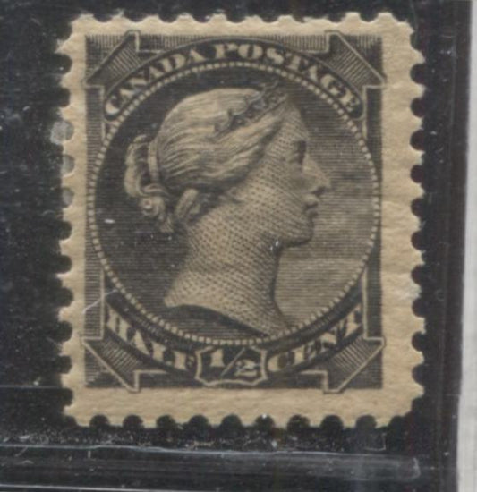 Lot 116 Canada #34 1/2c Black Queen Victoria, 1882-1897 Small Queen Issue, A Fine OG Single On Horizontal Newsprint-Like Wove Paper From The Second Ottawa Printing, Perf 12 x 12.2
