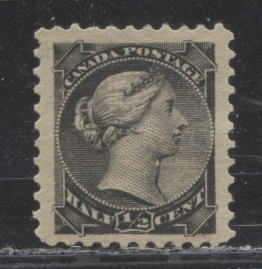 Lot 119 Canada #34 1/2c Black Queen Victoria, 1882-1897 Small Queen Issue, A VF Appearing But Fine OG Single On Horizontal Wove Paper From The Second Ottawa Printing, Perf 12.1 x 12