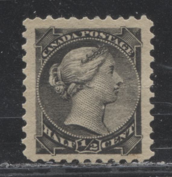 Lot 119 Canada #34 1/2c Black Queen Victoria, 1882-1897 Small Queen Issue, A VF Appearing But Fine OG Single On Horizontal Wove Paper From The Second Ottawa Printing, Perf 12.1 x 12