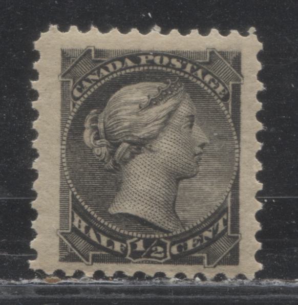 Lot 193 Canada #34 1/2c Black Queen Victoria, 1882-1897 Small Queen Issue, A VFNH Single On Horizontal Wove Paper From The Second Ottawa Printing, Perf 12 x 12.1