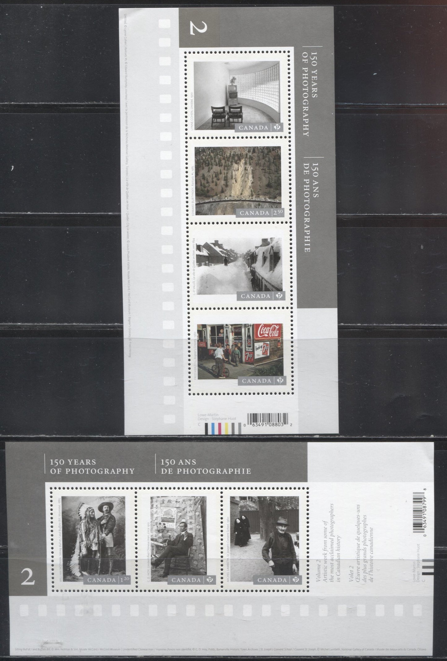 Lot 122 Canada #2756-2757 2014 Photography Issue, VFNH Souvenir Sheets - Only 130,000 of Each Printed