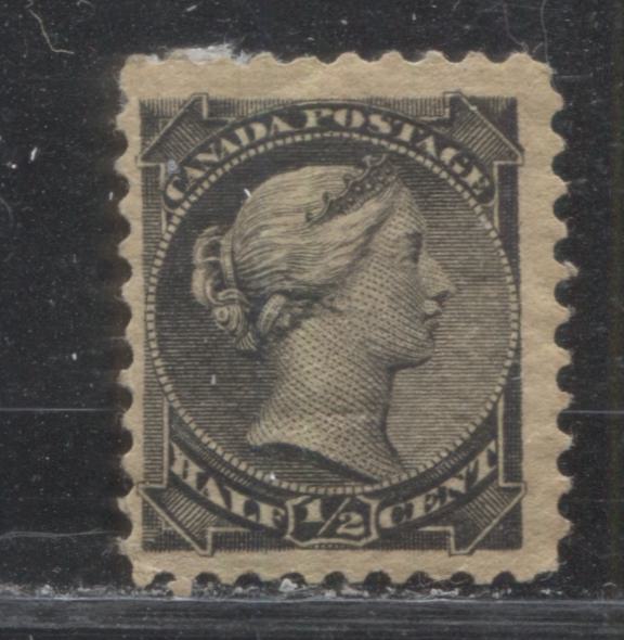 Lot 122 Canada #34 1/2c Black Queen Victoria, 1882-1897 Small Queen Issue, A Fine OG Single On Horizontal Wove Paper From The Second Ottawa Printing, Perf 12 x 12.1, Minor Re-Entry Of Upper Corners