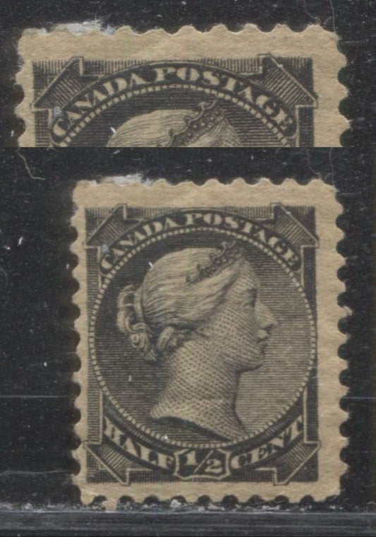 Lot 122 Canada #34 1/2c Black Queen Victoria, 1882-1897 Small Queen Issue, A Fine OG Single On Horizontal Wove Paper From The Second Ottawa Printing, Perf 12 x 12.1, Minor Re-Entry Of Upper Corners