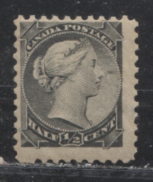 Lot 126 Canada #34i 1/2c Gray (Gray Black) Queen Victoria, 1882-1897 Small Queen Issue, A Fine NH Single On Vertical Wove Paper From The Montreal Printing, Perf 12 x 12.2, Position Dots At Right & Left