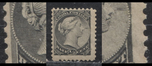 Lot 126 Canada #34i 1/2c Gray (Gray Black) Queen Victoria, 1882-1897 Small Queen Issue, A Fine NH Single On Vertical Wove Paper From The Montreal Printing, Perf 12 x 12.2, Position Dots At Right & Left