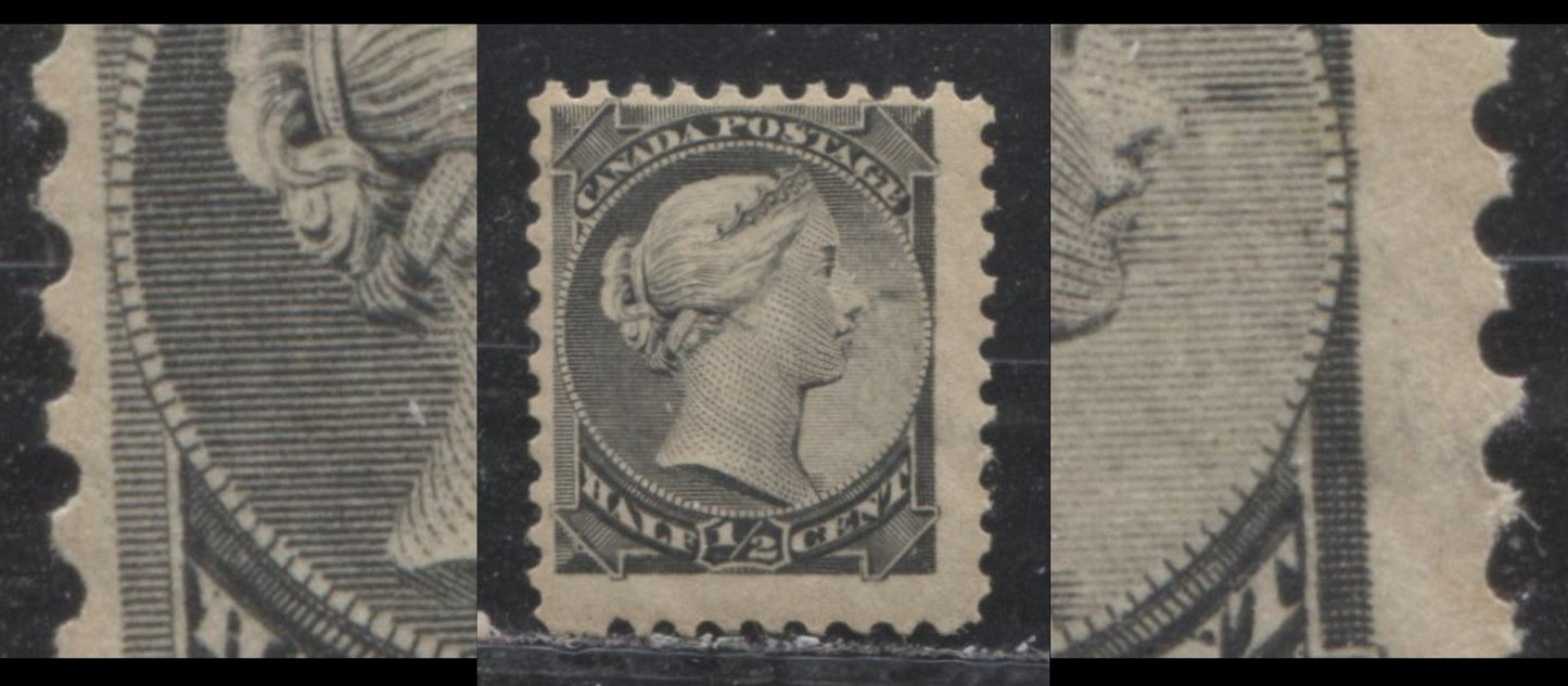 Lot 126 Canada #34i 1/2c Gray (Gray Black) Queen Victoria, 1882-1897 Small Queen Issue, A Fine NH Single On Vertical Wove Paper From The Montreal Printing, Perf 12 x 12.2, Position Dots At Right & Left