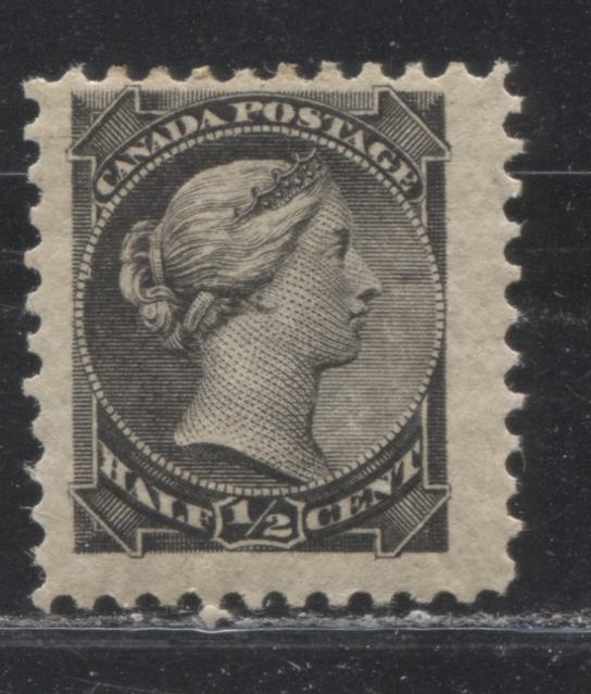 Lot 129 Canada #34i 1/2c Gray Black Queen Victoria, 1882-1897 Small Queen Issue, A Fine OG Single On Vertical Wove Paper From The Late Montreal Printing, Perf 12, Guideline At Upper Left