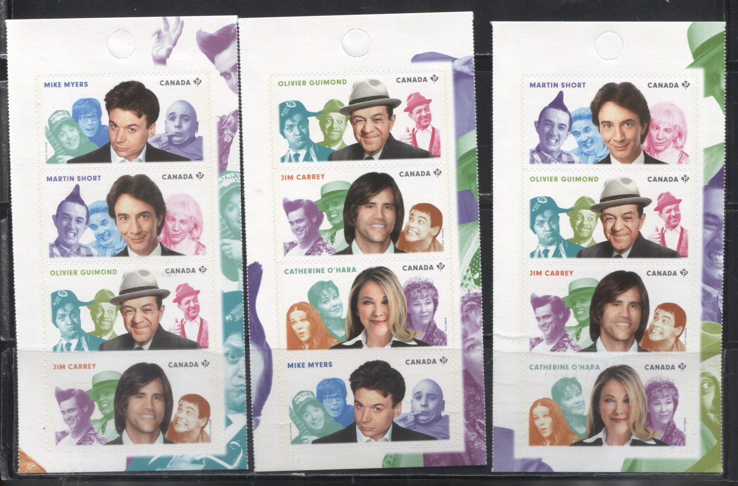 Lot 130 Canada #2773-2777 2014 Comedians Issue, VFNH Booklet Panes of 4 on LF TRC Paper