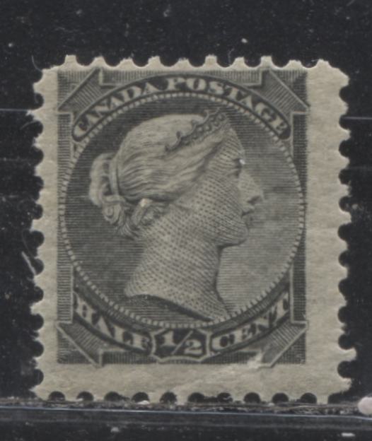 Lot 130 Canada #34i 1/2c Silver Black (Gray Black) Queen Victoria, 1882-1897 Small Queen Issue, A Fine OG Single On Vertical Wove Paper From The Late Montreal Printing, Perf 12 x 12.1, Re-entry At Lower Left