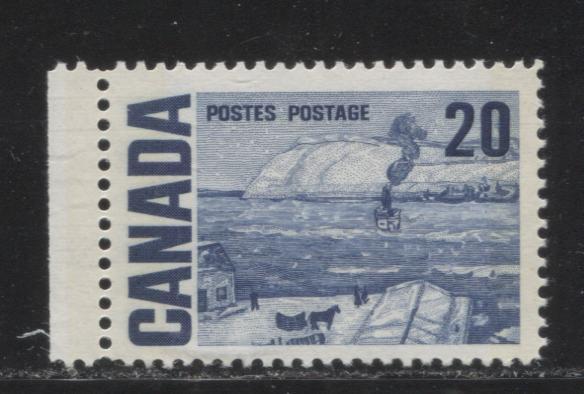 Lot 131 Canada #464iii 20c Bright Blue The Ferry, Quebec, 1967-1973 Centennial Definitive Issue, A VFNH Single On LF-fl Paper With Satin PVA Gum, Partial Offset On Back