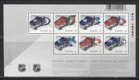 Lot 132 Canada #2778 2013 NHL Teams Zamboni Machines Issue, A VFNH Souvenir Sheet on NF TRC Paper