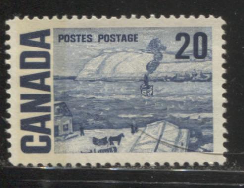Lot 134 Canada #464p 20c Dark Blue The Ferry, Quebec, 1967-1973 Centennial Definitive Issue, A VFNH T2 W2AC Single On LF-fl Horizontal Wove Paper With Satin PVA Gum