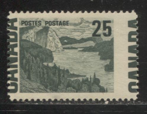 Lot 137 Canada #465 25c Bluish Slate Green Solemn Land, 1967-1973 Centennial Definitive Issue, A VFNH Single On DF Gray Horizontal Wove Paper With Satin PVA Gum