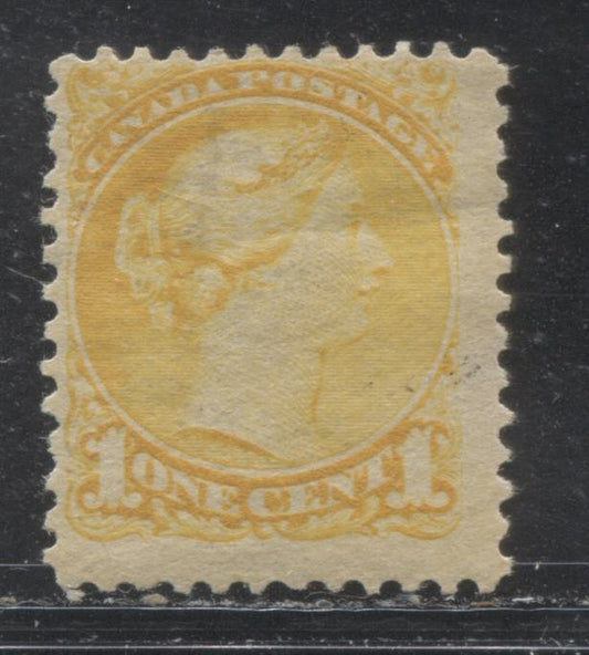 Lot 139 Canada #35 1c Bright Yellow (Yellow) Queen Victoria, 1870-1897 Small Queen Issue, A Very Good OG Single From The Second Ottawa Printing, Perf 12.1 x 12, Soft Horizontal Wove Paper
