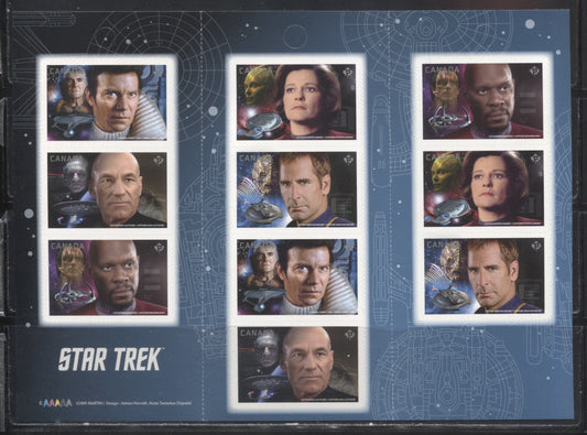 Lot 140 Canada #2986-2990 2017 Star Trek Issue, A VFNH Complete Booklet on LF TRC Paper