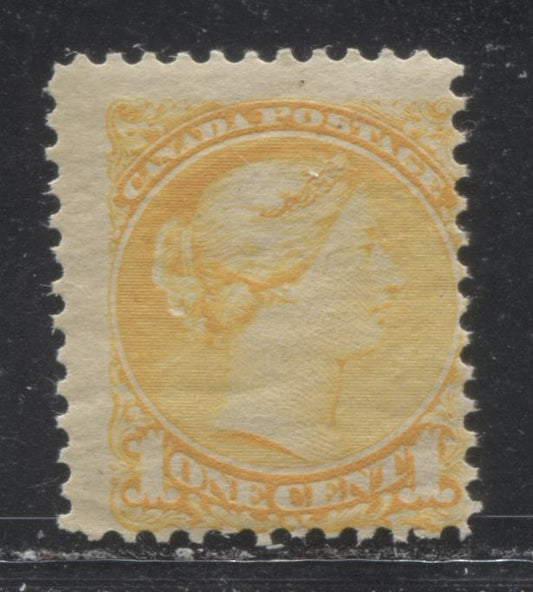 Lot 140 Canada #35 1c Bright Yellow (Yellow) Queen Victoria, 1870-1897 Small Queen Issue, A Fine OG Single From The Second Ottawa Printing, Perf 12 x 12.25, Soft Horizontal Wove Paper