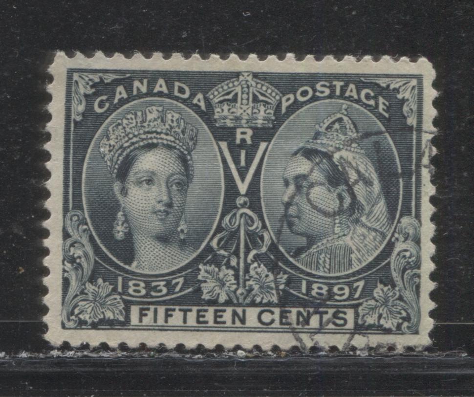 Lot 146 Canada #58 15c Blue Black (Steel Blue) Queen Victoria, 1897 Diamond Jubilee Issue, A Fine Used Single