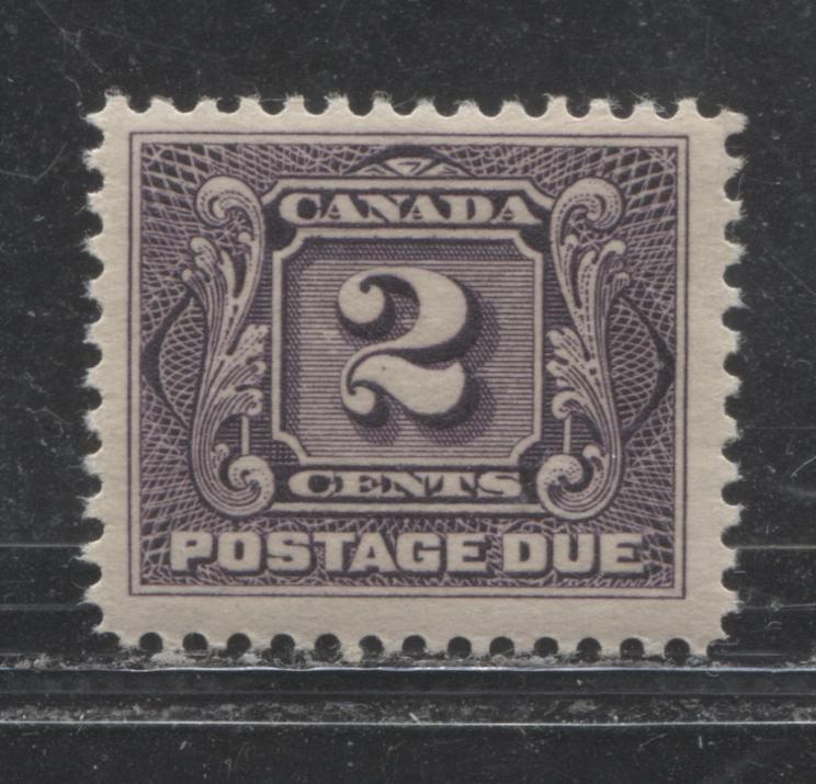 Lot 15 Canada #J2c 2c Blackish Purple (Reddish Violet), 1906-1928 First Postage Due Issue, A Fine NH Single, Dry Printing