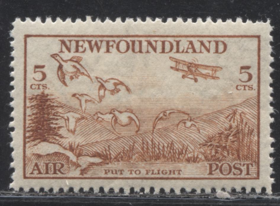 Lot 153 Newfoundland # C13iii 5c Lake Brown Put to Flight, 1933 Labrador Airmail Issue, A VFOG Example, Line Perf. 14 x 13.8