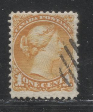 Lot 198 Canada #35a 1c Orange Queen Victoria, 1870-1897 Small Queen Issue, A Fine Used Example Montreal, 12.1 x 12, Horizontal Wove