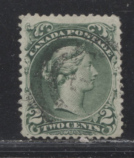 Lot 16 Canada #24iv 2c Deep Green (Green) Queen Victoria, 1868-1897 Large Queen Issue, A Fine Used Single On Bothwell Paper (Duckworth #6)