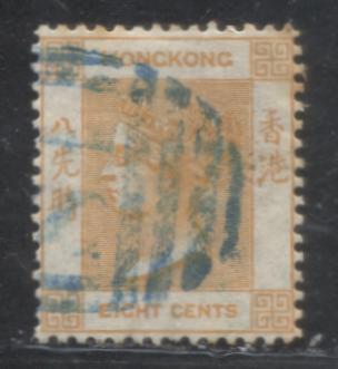 Lot 164 Hong Kong Used in Shanghai #Z775 8c Orange Queen Victoria, 1863-1871 Keyplate Issue, A VF Used Example, Crown CC Watermark, With Blue "S1" Shanghai Treaty Port Cancel