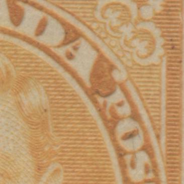 Lot 164 Canada #234 4c Chrome Yellow King George VI  1937-1942 Mufti Issue, A Fine NH Group of 4 Different Stamps Showing Different Flaws Above "P" of "Postage, Streaky Deep Cream Gum With a Semi-Gloss Sheen, Vertical Wove With Horizontal Mesh
