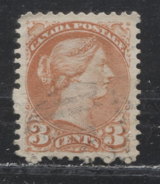 Lot 165 Canada #37ii 3c Dull Red Queen Victoria, 1870-1897 Small Queen Issue, A Very Fine Used Single On Stout Horizontal Wove Paper, Perf 11.75 x 12